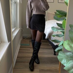 SOLD Ruched Asymmetrical Mini Skirt